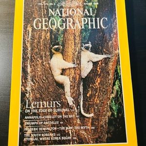 National Geographic Magazine  August 1988 Lemur Annapolis Daedalus